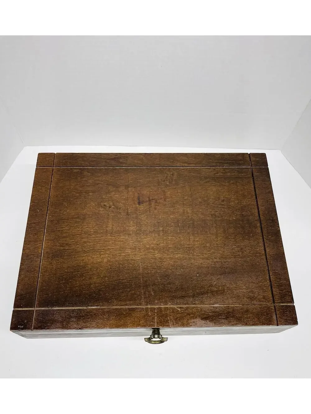 Naken's Brown Silverware Chest Tarnish Proof Cloth Lining Red 14.5x11x3